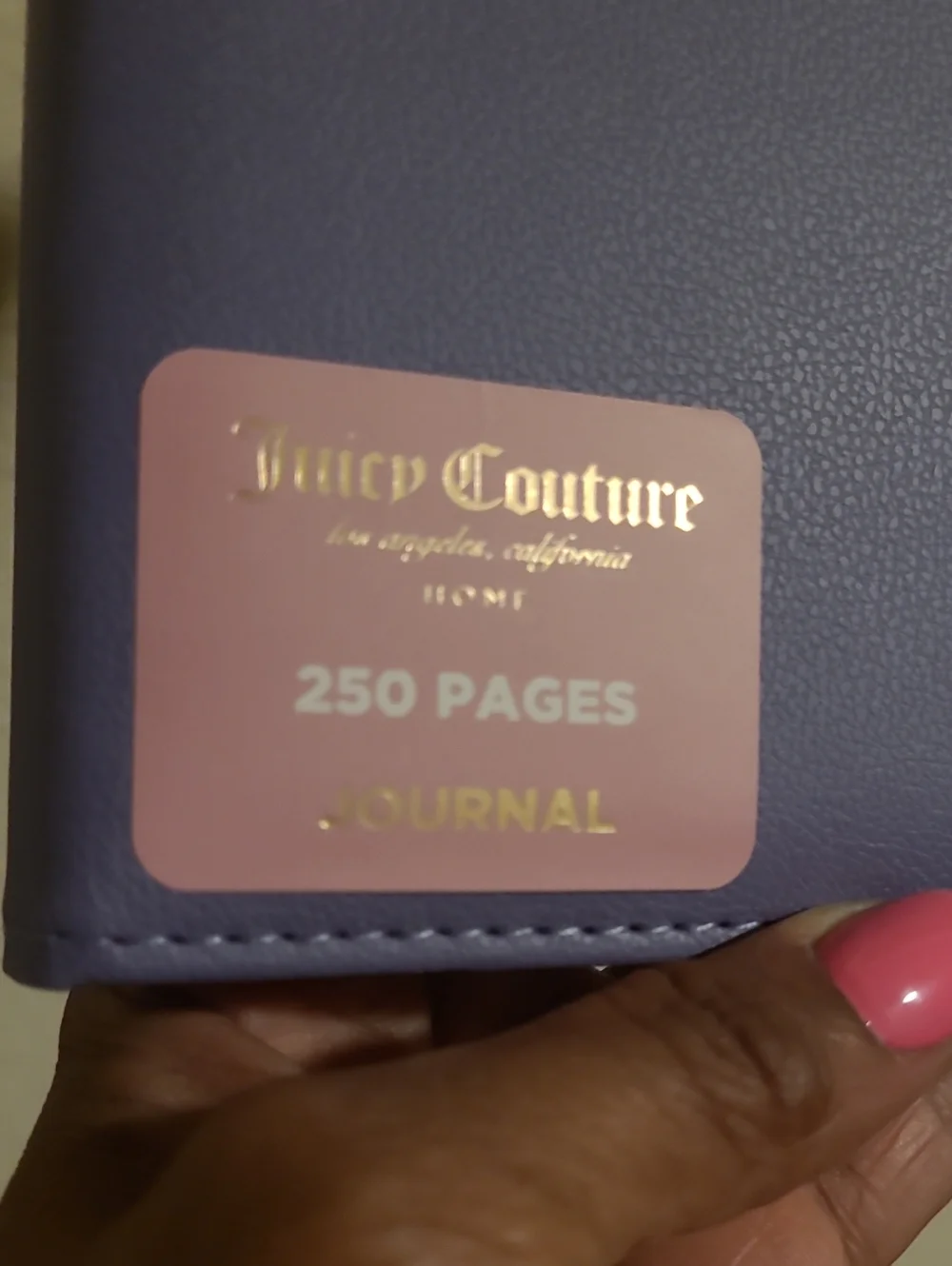 Juicy Couture Purple Faux Leather Journal with Gold Accents